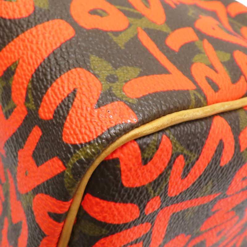 棕色 原花 帆布 塗鴉 SPEEDY 30 波士頓包 手提包【LOUIS VUITTON LV 路易威登】 M93705-12