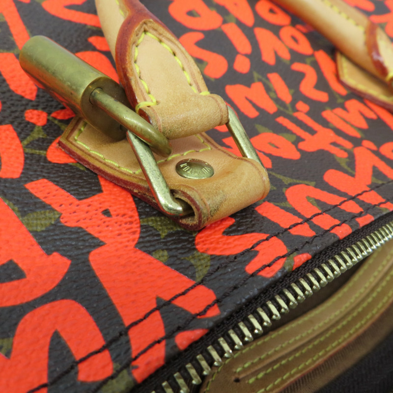 棕色 原花 帆布 塗鴉 SPEEDY 30 波士頓包 手提包【LOUIS VUITTON LV 路易威登】 M93705-15