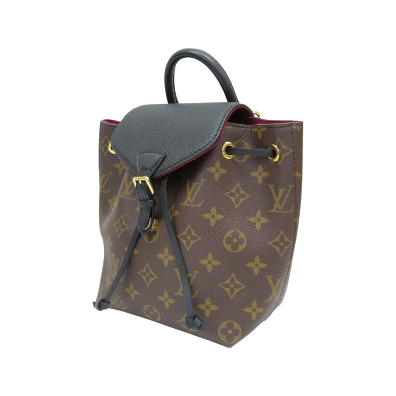黑/棕色 原花帆布 Montsouris NM BB 後背包 M45516【LOUIS VUITTON LV 路易威登】 M45516-2