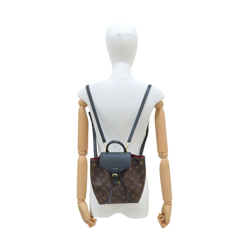 黑/棕色 原花帆布 Montsouris NM BB 後背包 M45516【LOUIS VUITTON LV 路易威登】 M45516-11