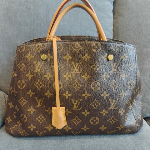 LOUIS VIUTTON 路易威登 Montaigne 中號 老花色 塗層帆布 通用款 手提包 單肩包
