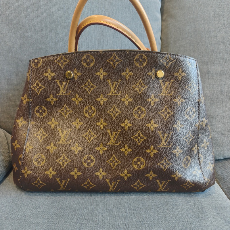 LOUIS VIUTTON 路易威登 Montaigne 中號 老花色 塗層帆布 通用款 手提包 單肩包-1