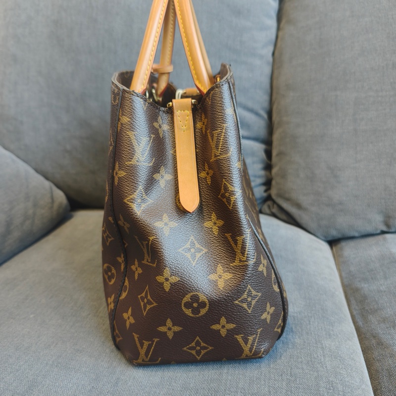 LOUIS VIUTTON 路易威登 Montaigne 中號 老花色 塗層帆布 通用款 手提包 單肩包-3