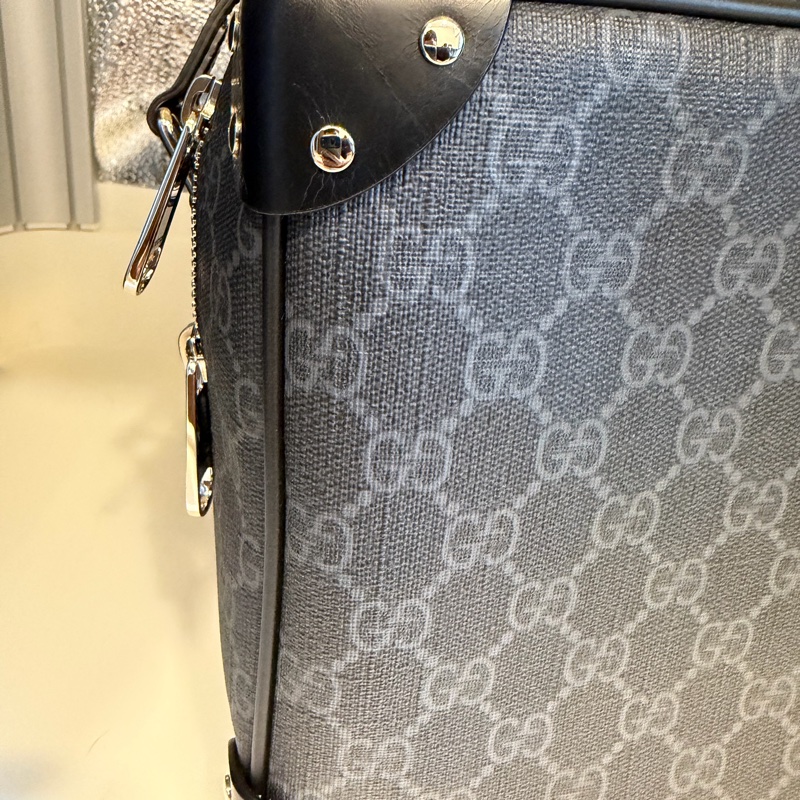 GUCCI 古馳 GG LOGO方形箱包/斜背包(黑灰)-2