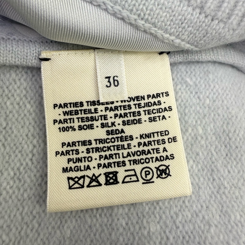 HERMES 絲綢拼接針織衫 EU 36-4