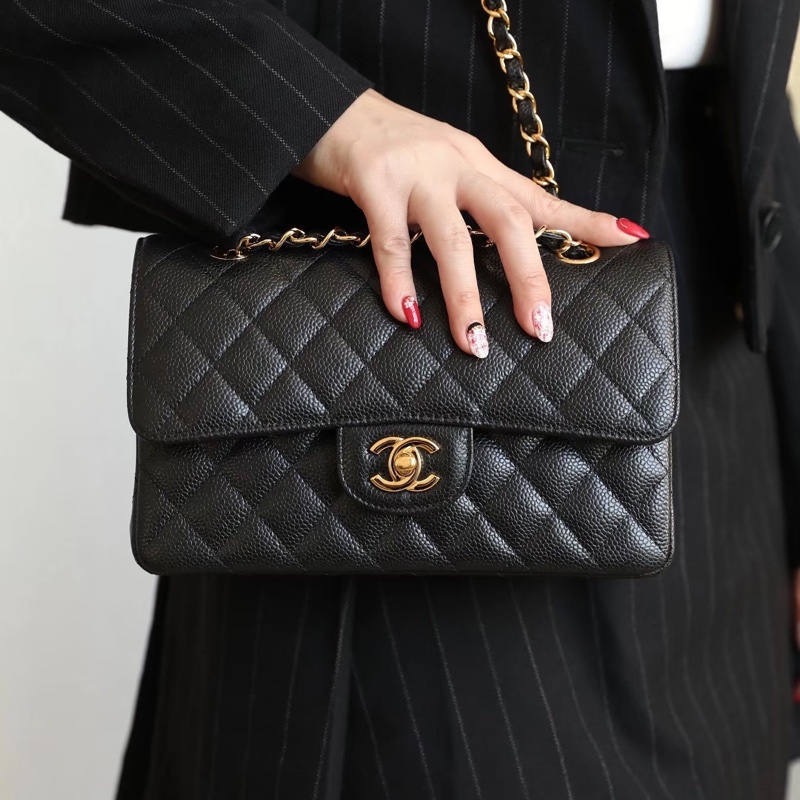 近新全配🈶購證 #全網賠最多割愛 #30多萬入手 香奈兒黑金荔枝Cf25 Coco系列雙鏈雙蓋-2