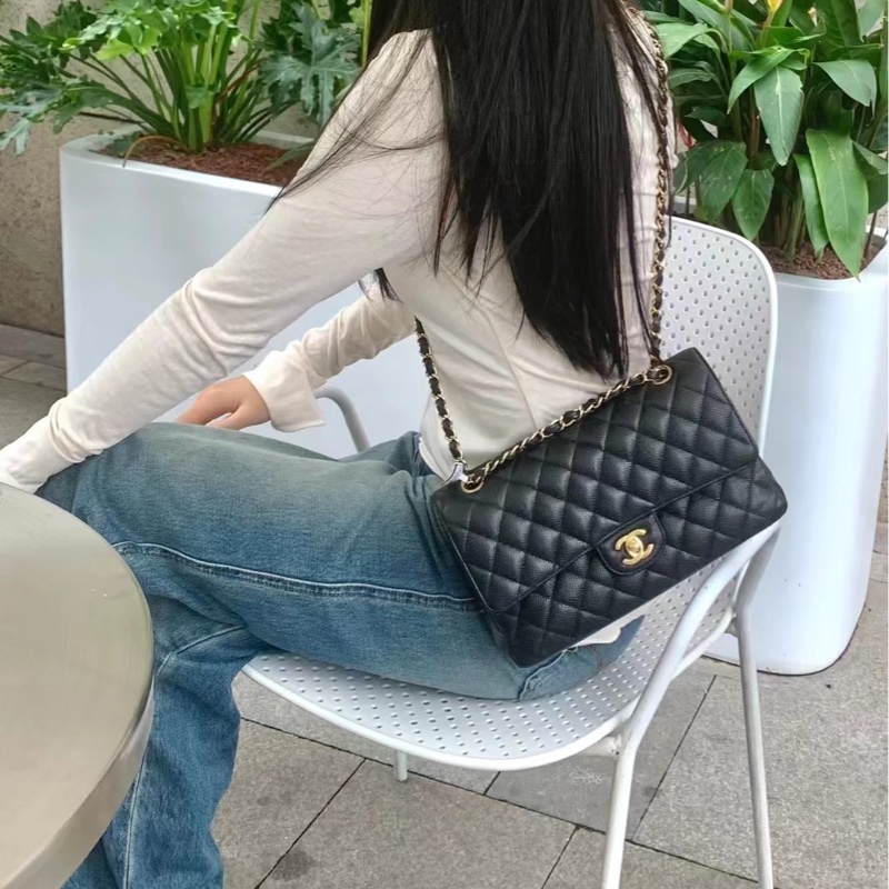 近新全配🈶購證 #全網賠最多割愛 #30多萬入手 香奈兒黑金荔枝Cf25 Coco系列雙鏈雙蓋-3