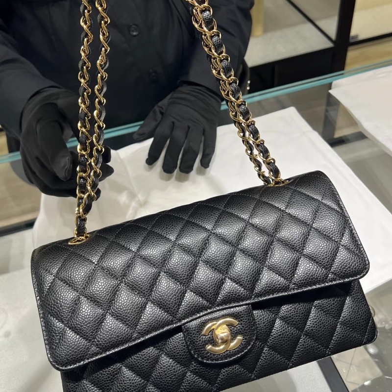 近新全配🈶購證 #全網賠最多割愛 #30多萬入手 香奈兒黑金荔枝Cf25 Coco系列雙鏈雙蓋-8