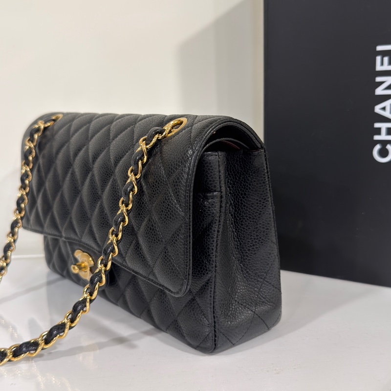 近新全配🈶購證 #全網賠最多割愛 #30多萬入手 香奈兒黑金荔枝Cf25 Coco系列雙鏈雙蓋-9