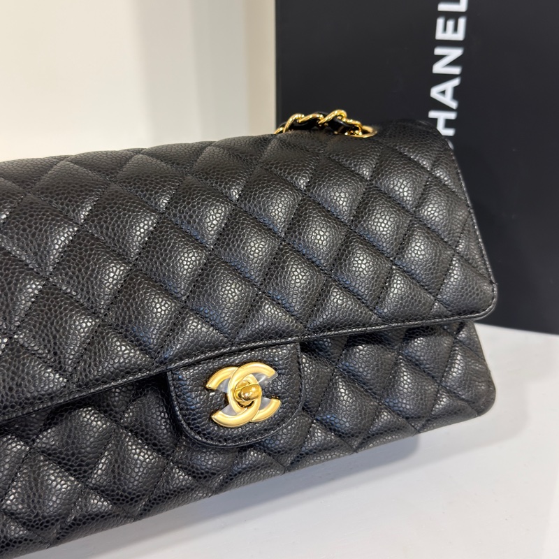 近新全配🈶購證 #全網賠最多割愛 #30多萬入手 香奈兒黑金荔枝Cf25 Coco系列雙鏈雙蓋-13