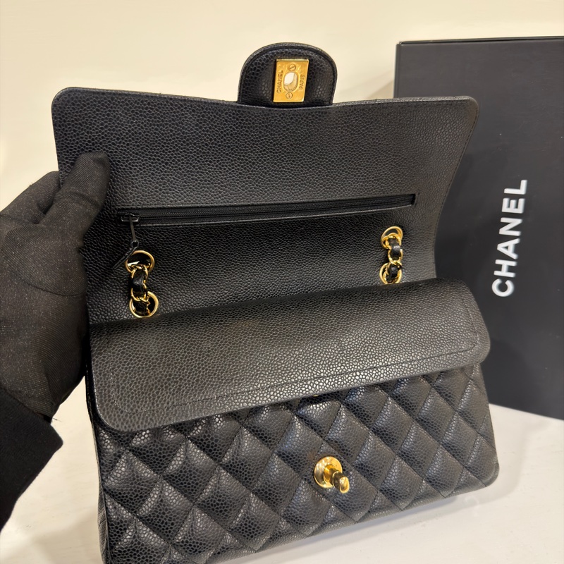 近新全配🈶購證 #全網賠最多割愛 #30多萬入手 香奈兒黑金荔枝Cf25 Coco系列雙鏈雙蓋-16