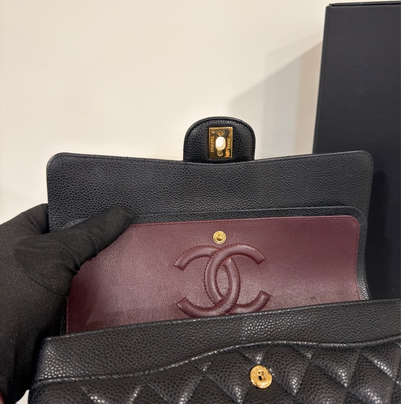 近新全配🈶購證 #全網賠最多割愛 #30多萬入手 香奈兒黑金荔枝Cf25 Coco系列雙鏈雙蓋-18