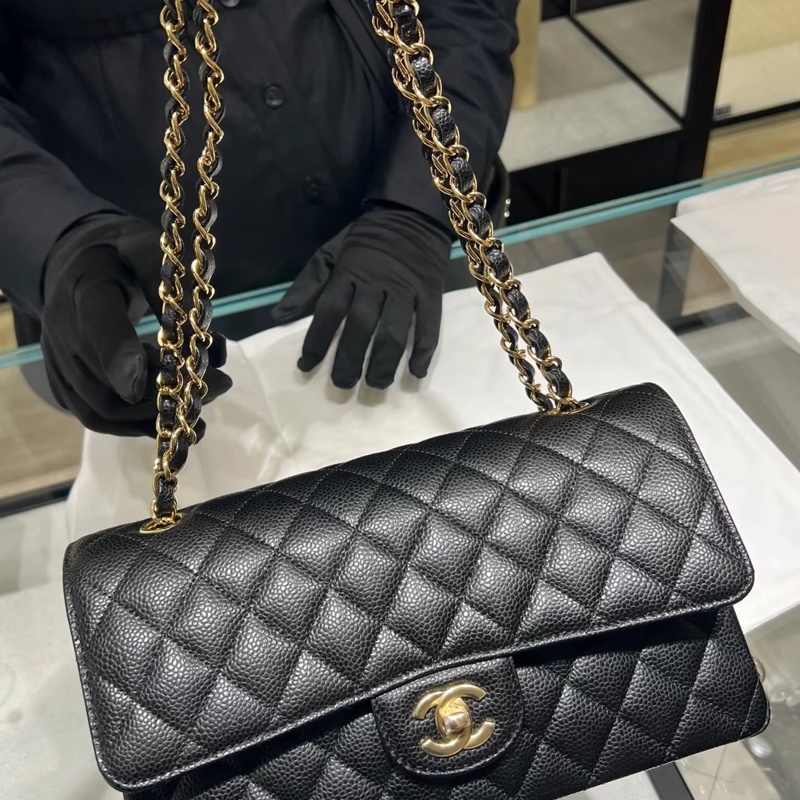 #全新全配🈶購證 #芯片款 #超甜💰 香奈兒Cf25黑金荔枝牛皮Coco系列-4