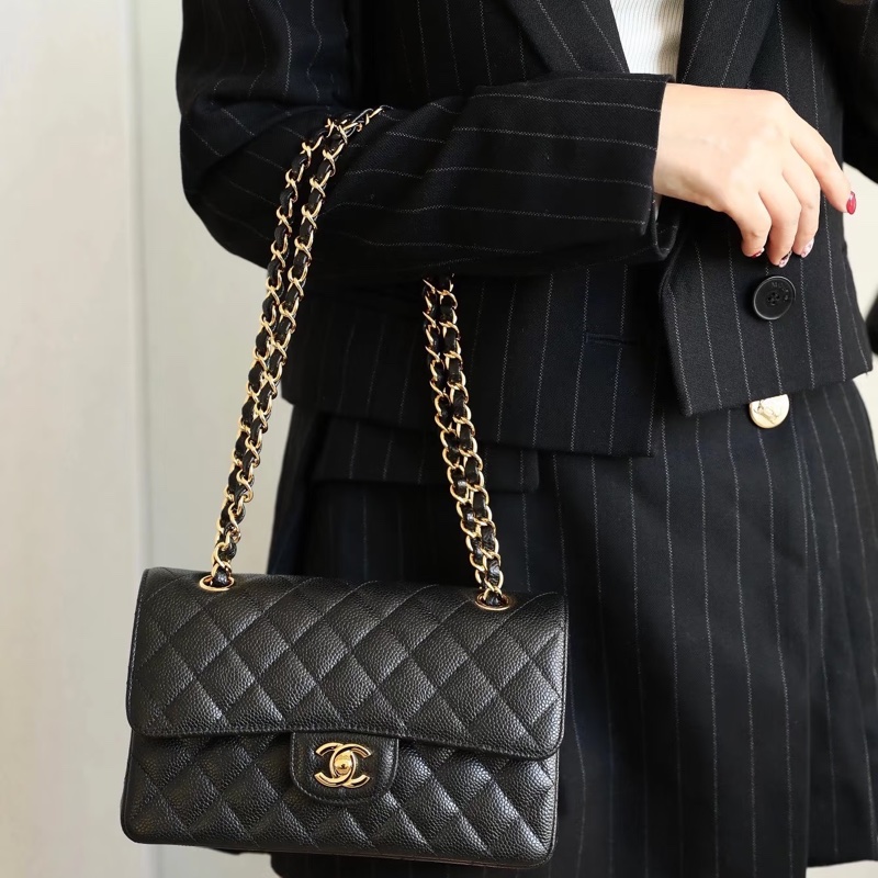 #全新全配🈶購證 #芯片款 #超甜💰 香奈兒Cf25黑金荔枝牛皮Coco系列-6