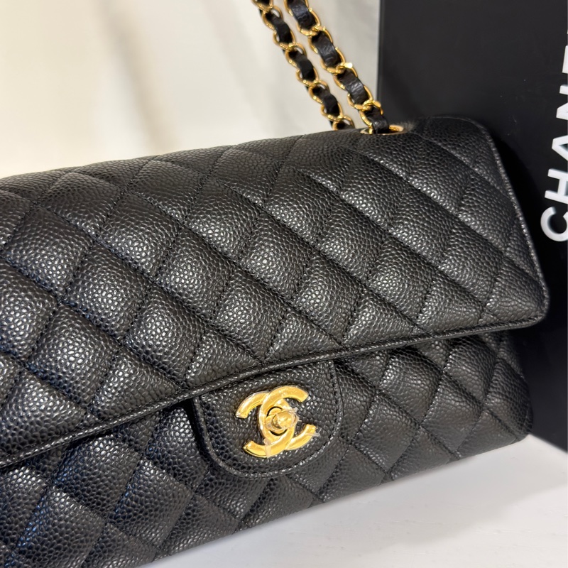 #全新全配🈶購證 #芯片款 #超甜💰 香奈兒Cf25黑金荔枝牛皮Coco系列-10