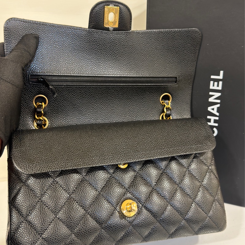 #全新全配🈶購證 #芯片款 #超甜💰 香奈兒Cf25黑金荔枝牛皮Coco系列-11