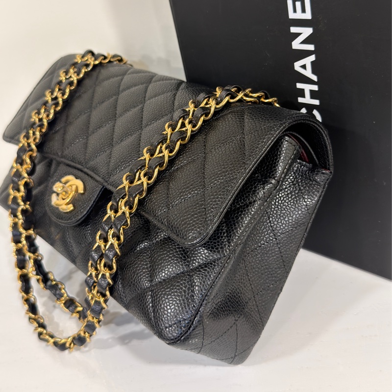 #全新全配🈶購證 #芯片款 #超甜💰 香奈兒Cf25黑金荔枝牛皮Coco系列-12