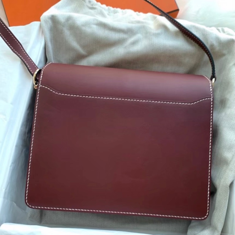 Hermes Roulis 18愛馬仕紅 金扣 皮 有購證-2