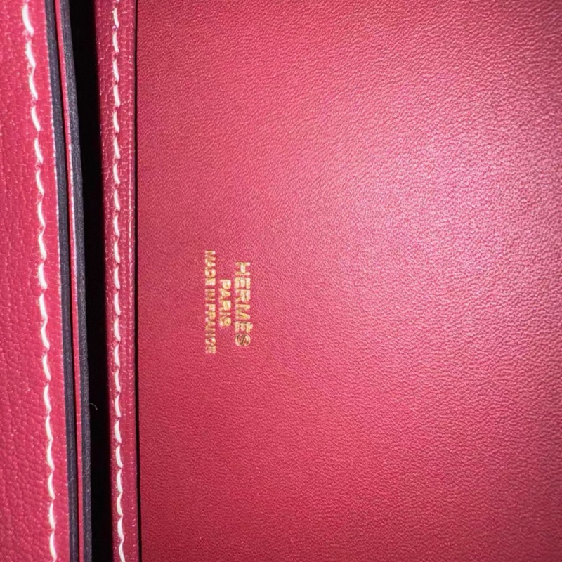Hermes Roulis 18愛馬仕紅 金扣 皮 有購證-12