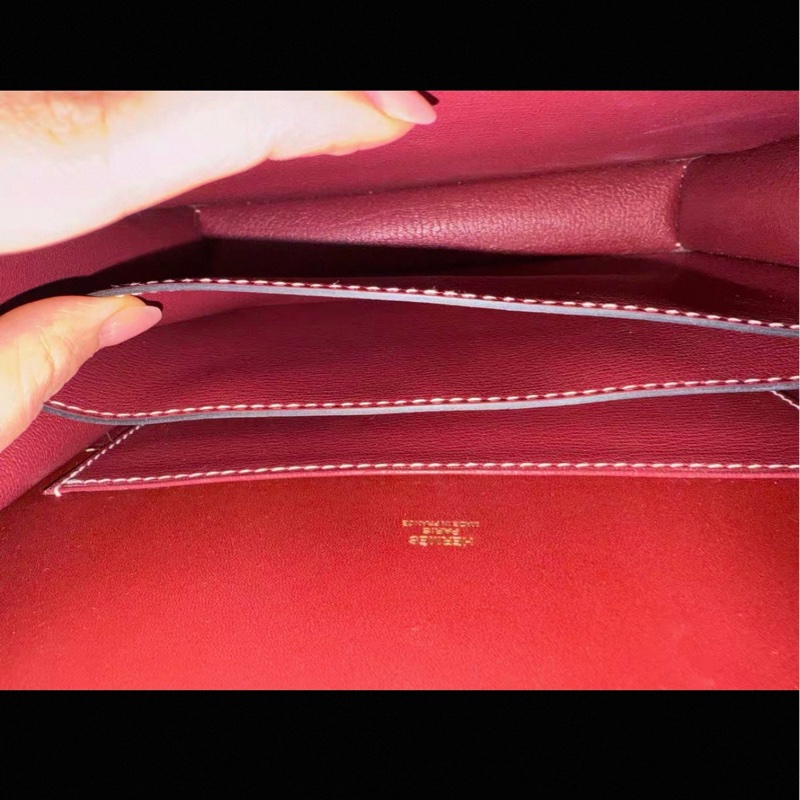 Hermes Roulis 18愛馬仕紅 金扣 皮 有購證-13