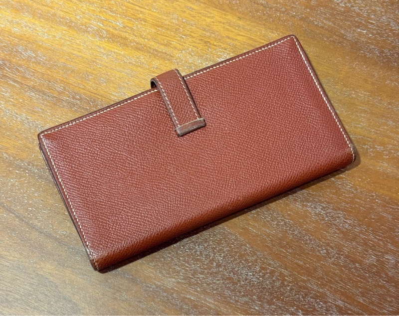 Hermès Bearn Wallet 磚紅色 銀扣 長夾銀錢-2