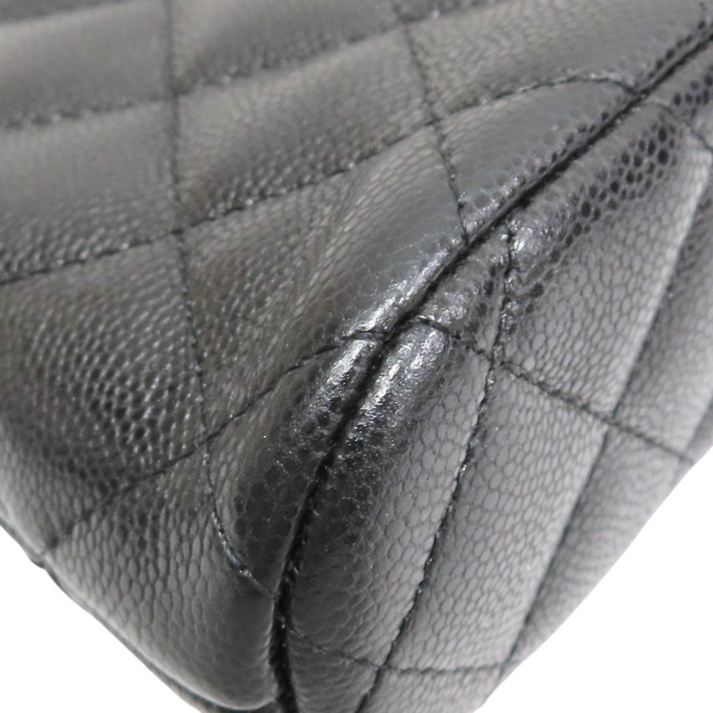 黑色 菱格紋 荔枝紋 牛皮 貝殼包 鏈帶肩背包 金釦 (無卡)【CHANEL 香奈兒】 AP4016-10