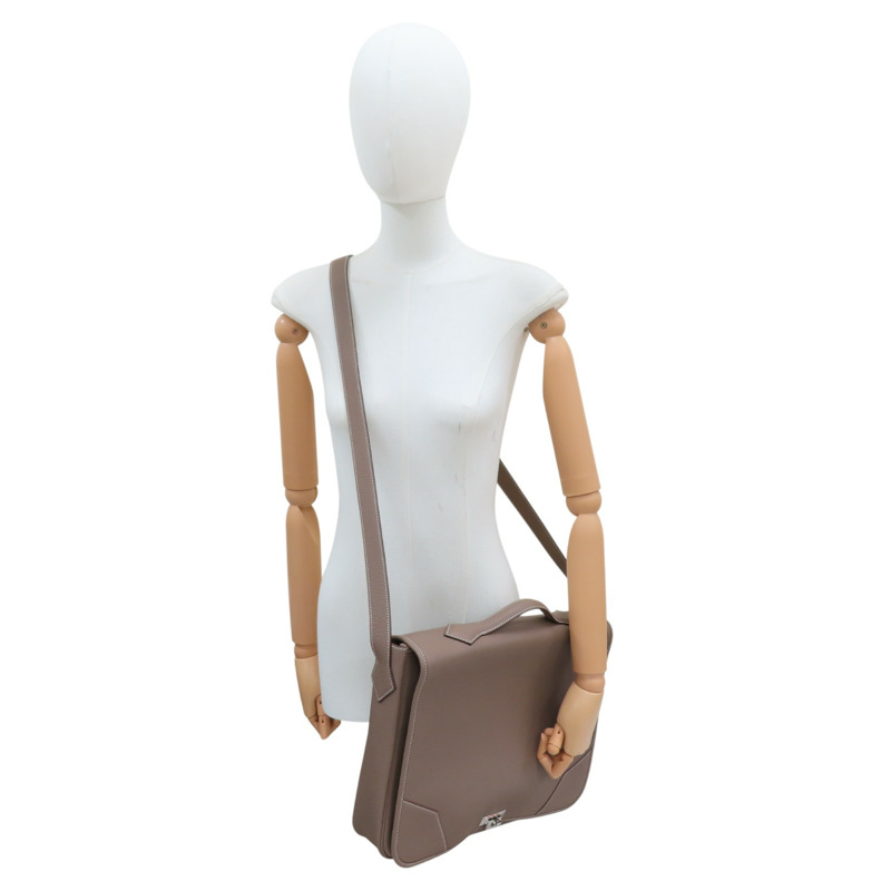 大象灰 TC牛皮 Victoria 郵差包 肩背包 B刻【HERMES 愛馬仕】-6