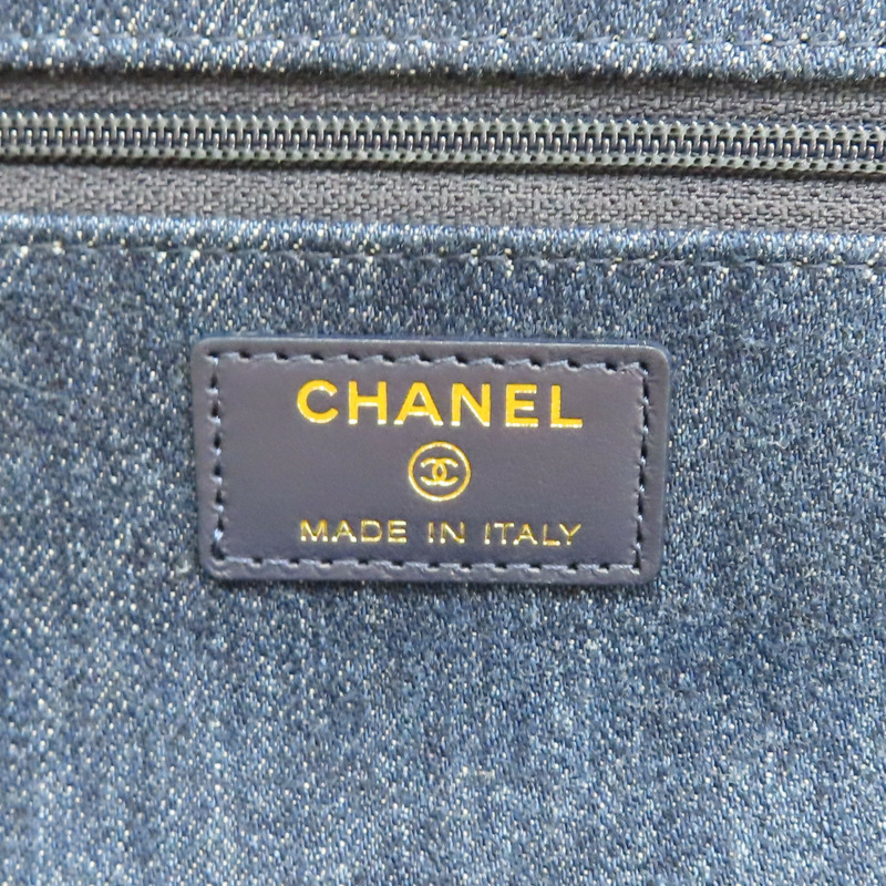 藍色 菱格紋丹寧布 19 WOC 兩用包【CHANEL 香奈兒】 AP0957-8