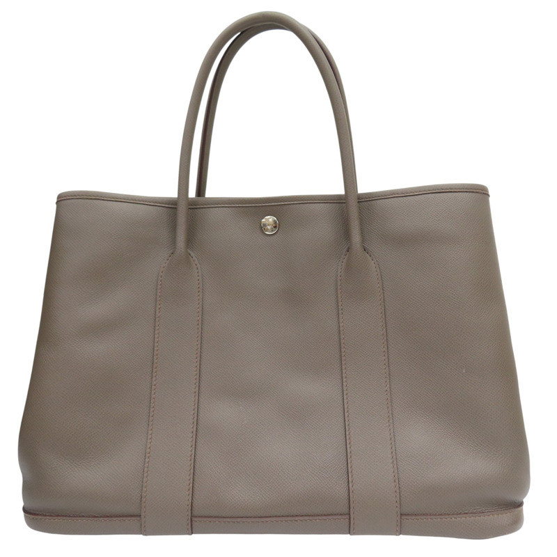 錫器灰 Garden Party 36 手提包 C刻【HERMES 愛馬仕】-0