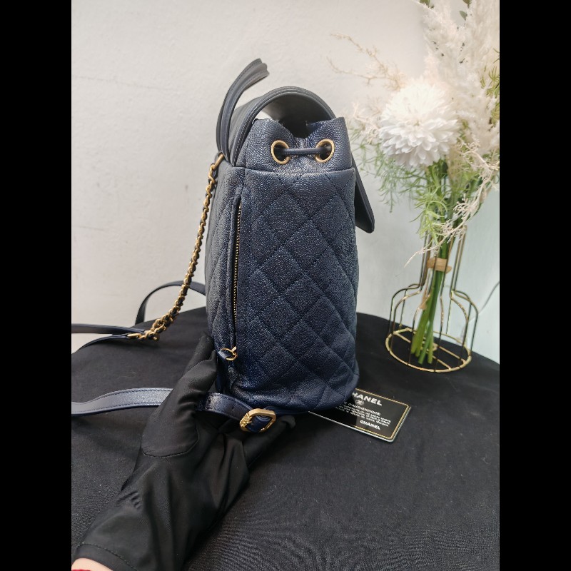 Chanel Backpack Caviar Navy-3
