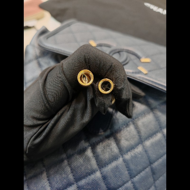 Chanel Backpack Caviar Navy-17