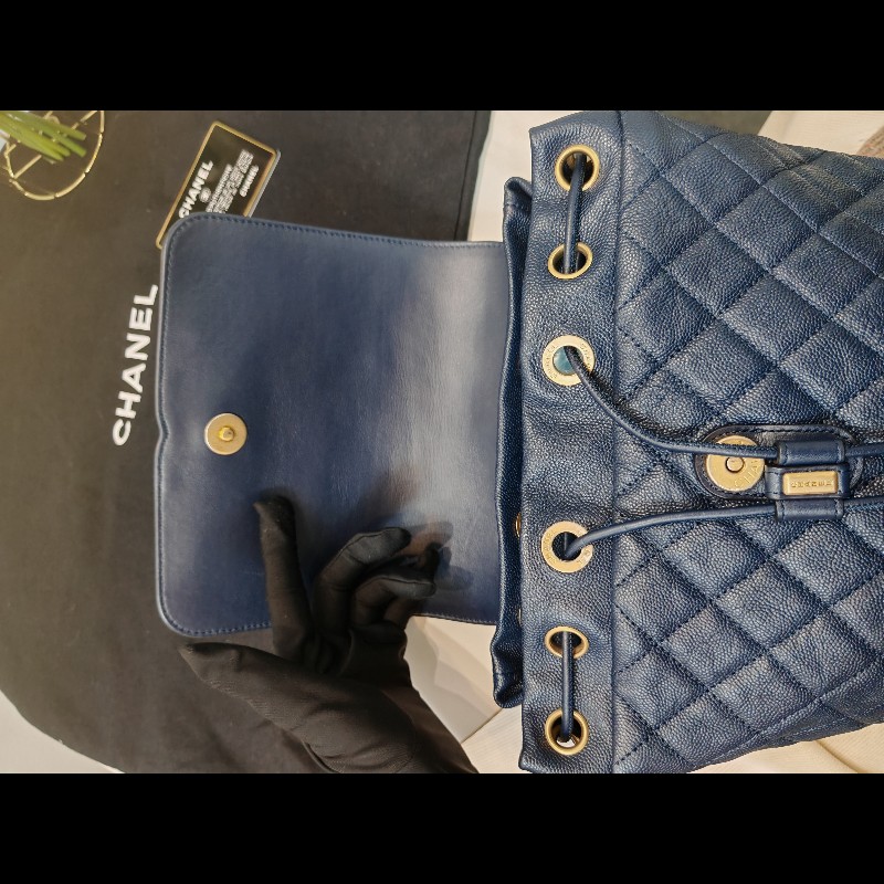 Chanel Backpack Caviar Navy-18