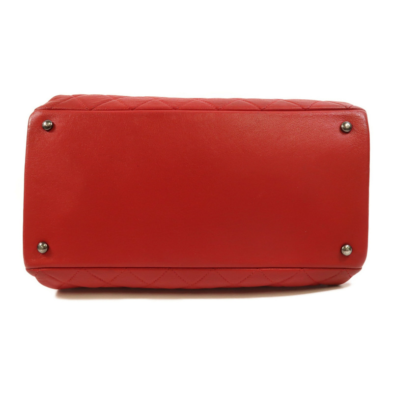 CHANEL 牛皮皮革2 Way Shoulder銀扣鏈帶手挽肩背兩用袋-3