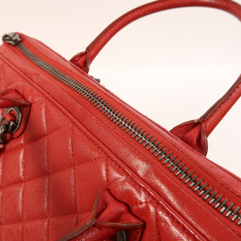 CHANEL 牛皮皮革2 Way Shoulder銀扣鏈帶手挽肩背兩用袋-15