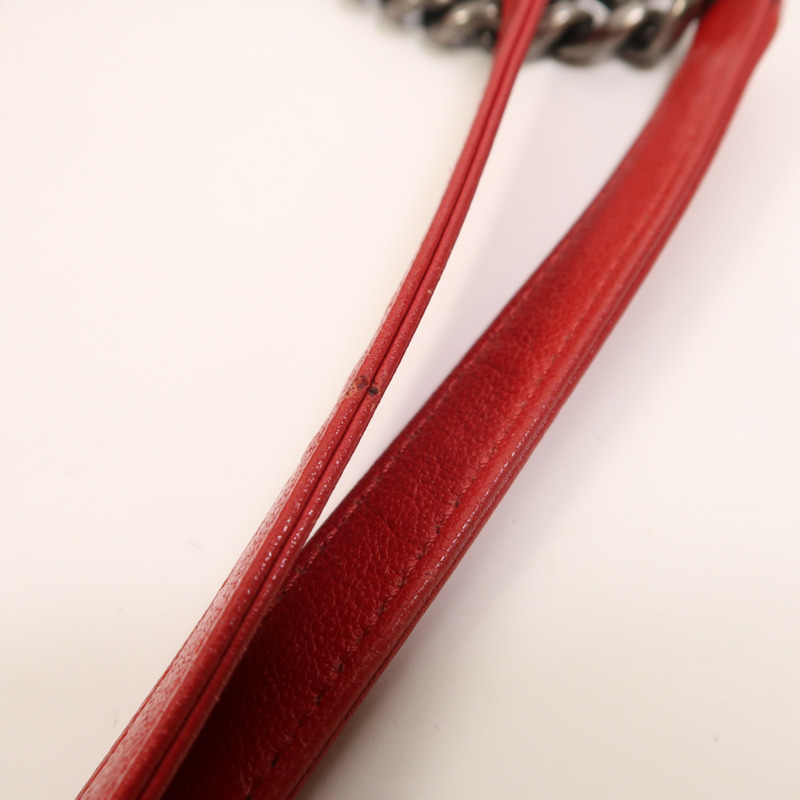 CHANEL 牛皮皮革2 Way Shoulder銀扣鏈帶手挽肩背兩用袋-17