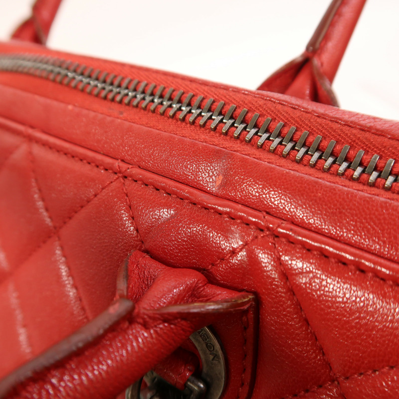 CHANEL 牛皮皮革2 Way Shoulder銀扣鏈帶手挽肩背兩用袋-18