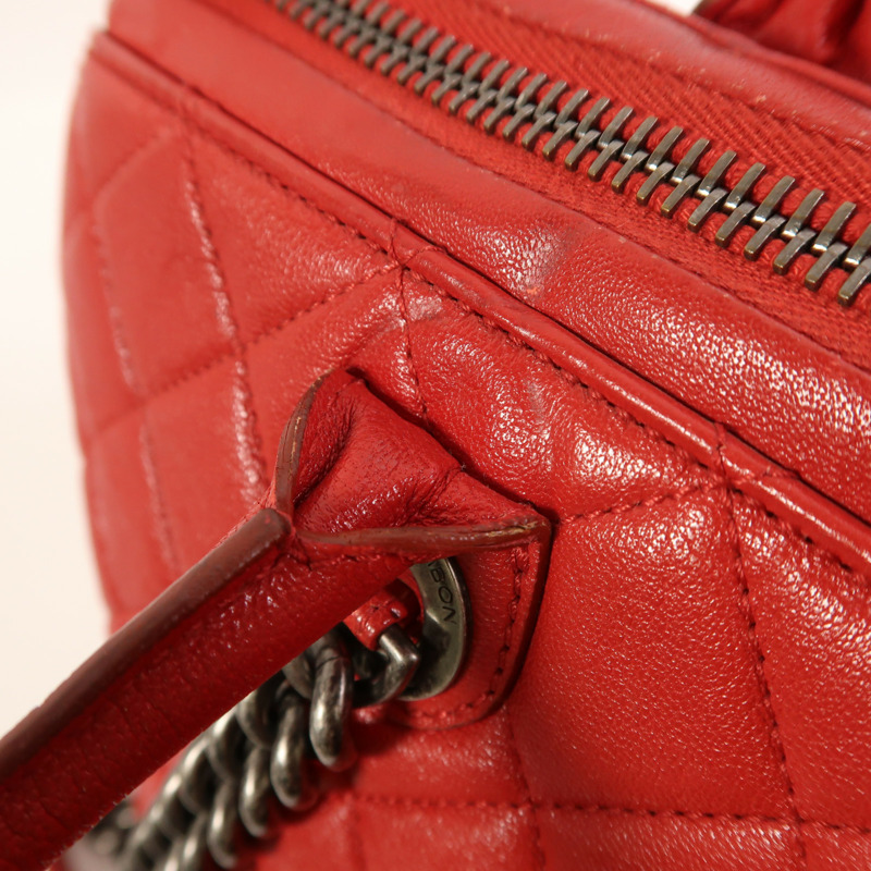 CHANEL 牛皮皮革2 Way Shoulder銀扣鏈帶手挽肩背兩用袋-19