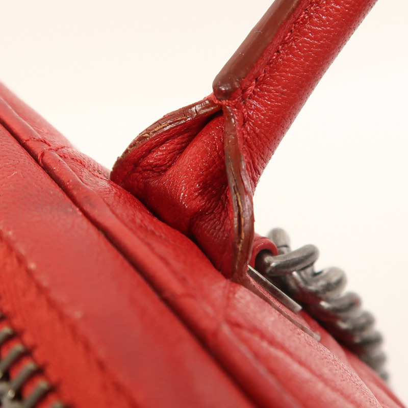 CHANEL 牛皮皮革2 Way Shoulder銀扣鏈帶手挽肩背兩用袋-21