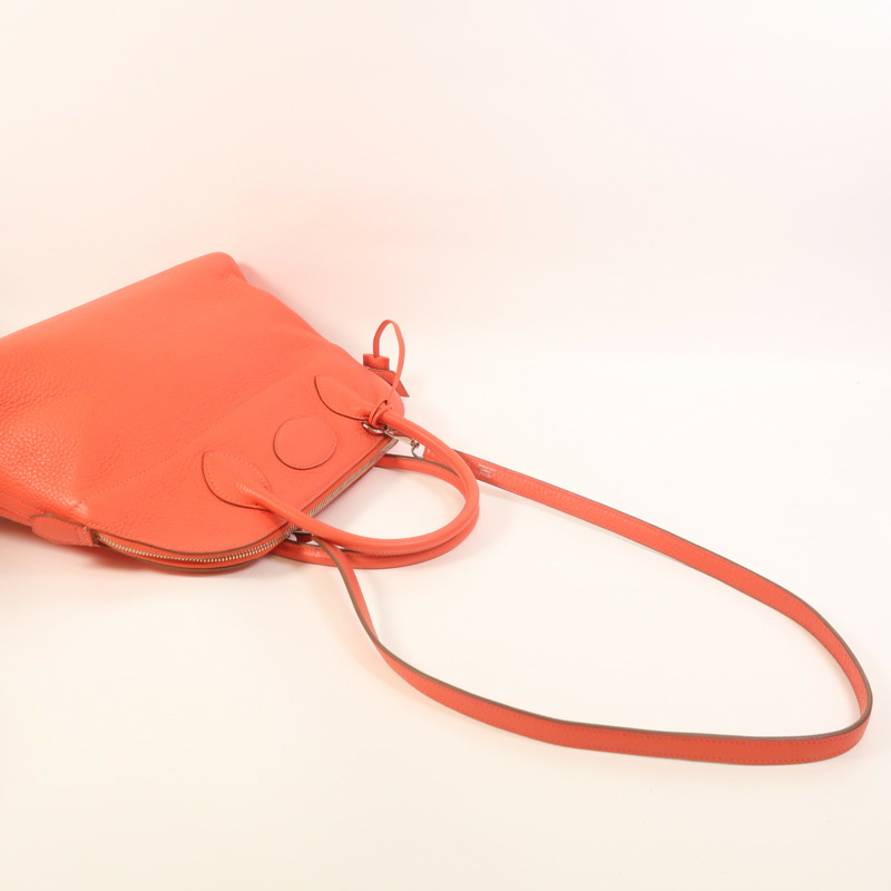 HERMES Clemence皮革Bolide 31銀扣手挽肩背兩用袋Rose Jaipur-7