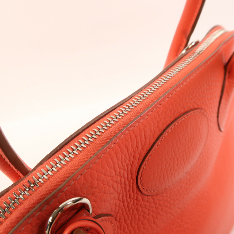 HERMES Clemence皮革Bolide 31銀扣手挽肩背兩用袋Rose Jaipur-14