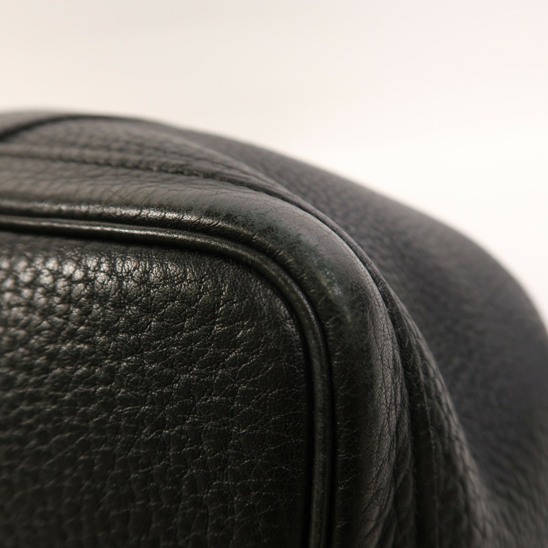 HERMES Negonda皮革Garden Party PM銀扣手挽袋Noir-9