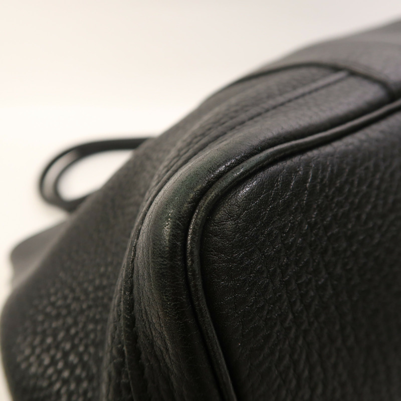 HERMES Negonda皮革Garden Party PM銀扣手挽袋Noir-10