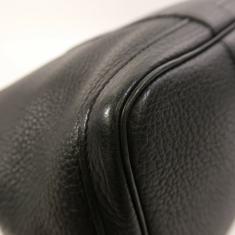 HERMES Negonda皮革Garden Party PM銀扣手挽袋Noir-12
