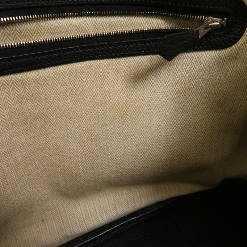 HERMES Negonda皮革Garden Party PM銀扣手挽袋Noir-14
