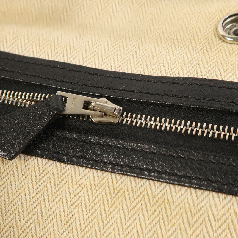 HERMES Negonda皮革Garden Party PM銀扣手挽袋Noir-15