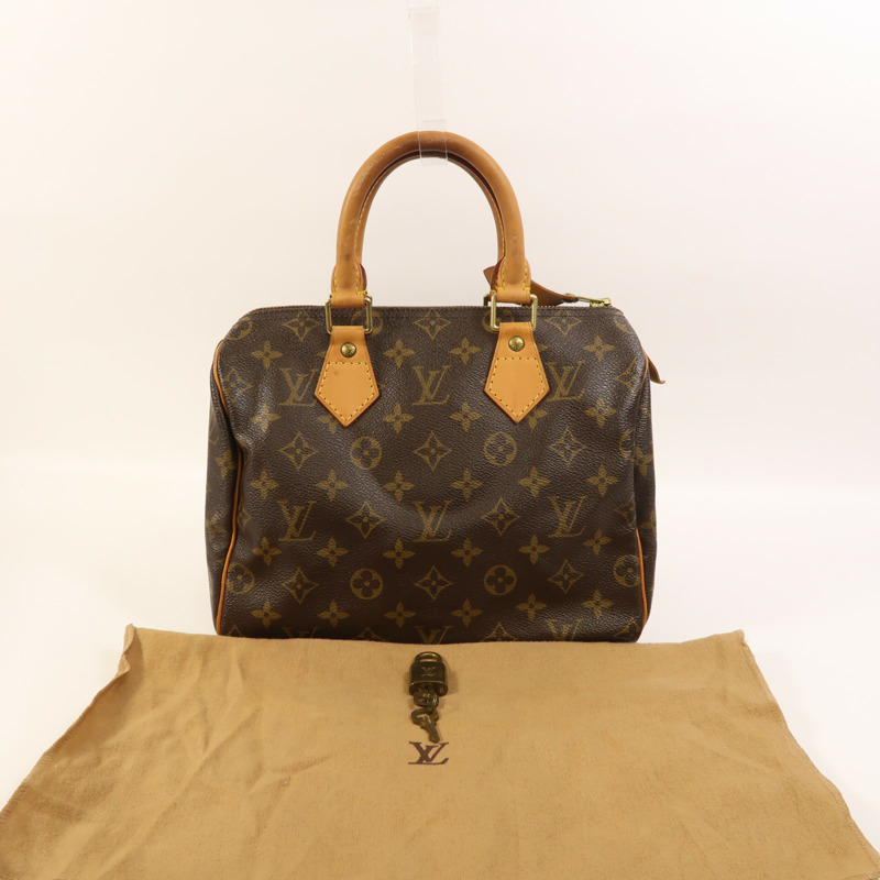 LOUIS VUITTON Monogram Speedy 25金扣手挽袋-9