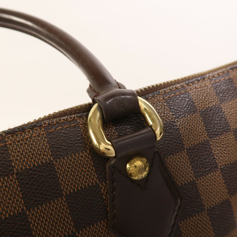 LOUIS VUITTON Damier Saleya MM金扣手挽袋-15