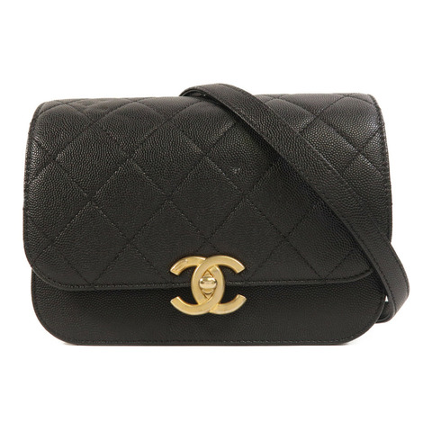 CHANEL 牛皮皮革Shoulder Bag金扣肩背袋