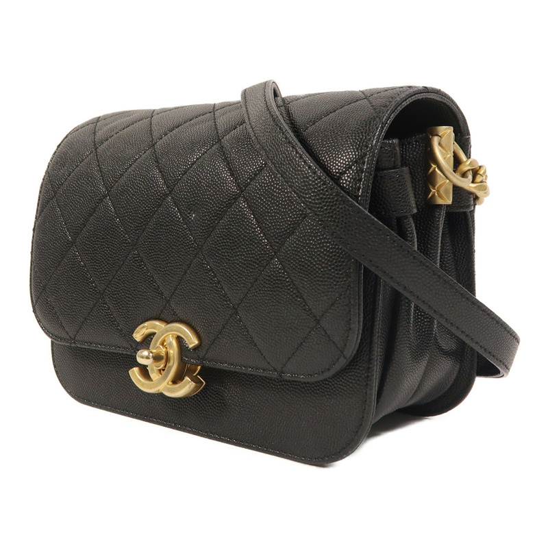 CHANEL 牛皮皮革Shoulder Bag金扣肩背袋-2