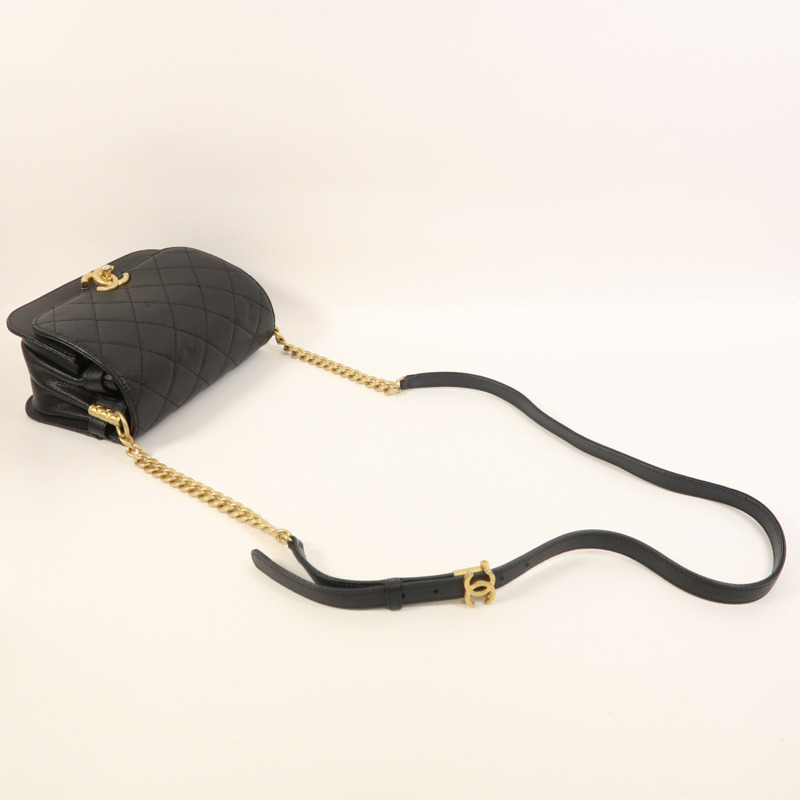 CHANEL 牛皮皮革Shoulder Bag金扣肩背袋-8